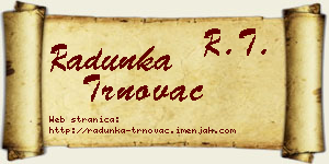Radunka Trnovac vizit kartica